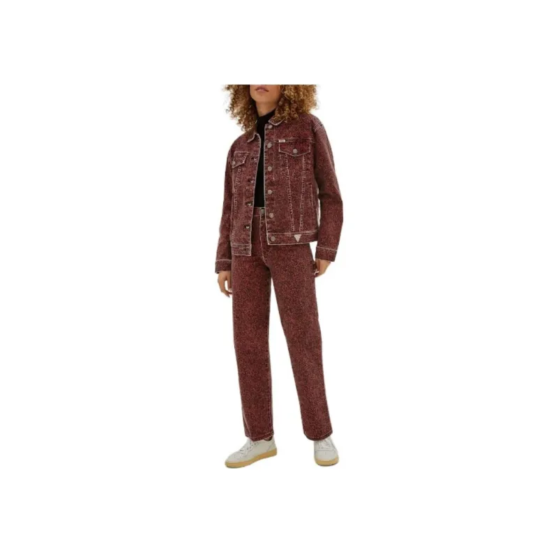 GUESS Originals Composition Print Carpenter Jeans Jeans Women's Deep Red-3