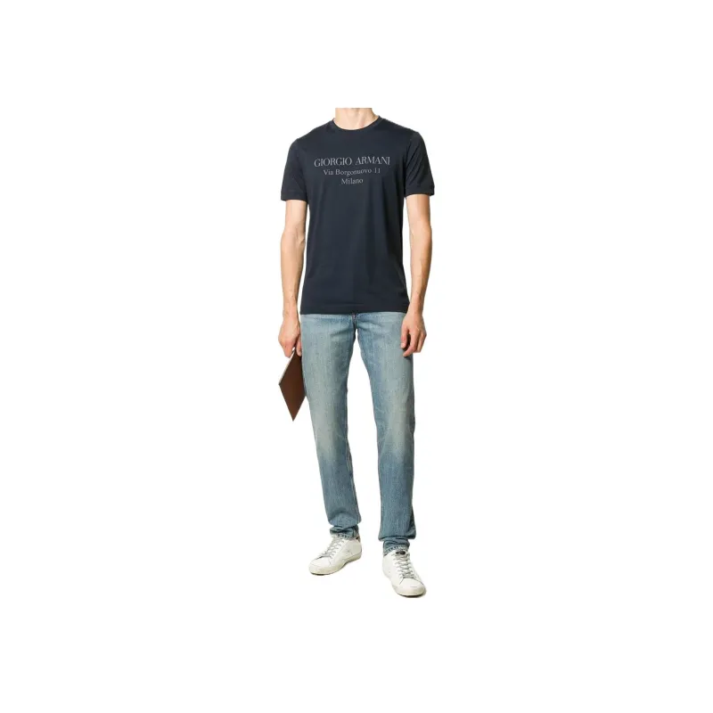 GIORGIO ARMANI Logo Print Crewneck T Shirt-1