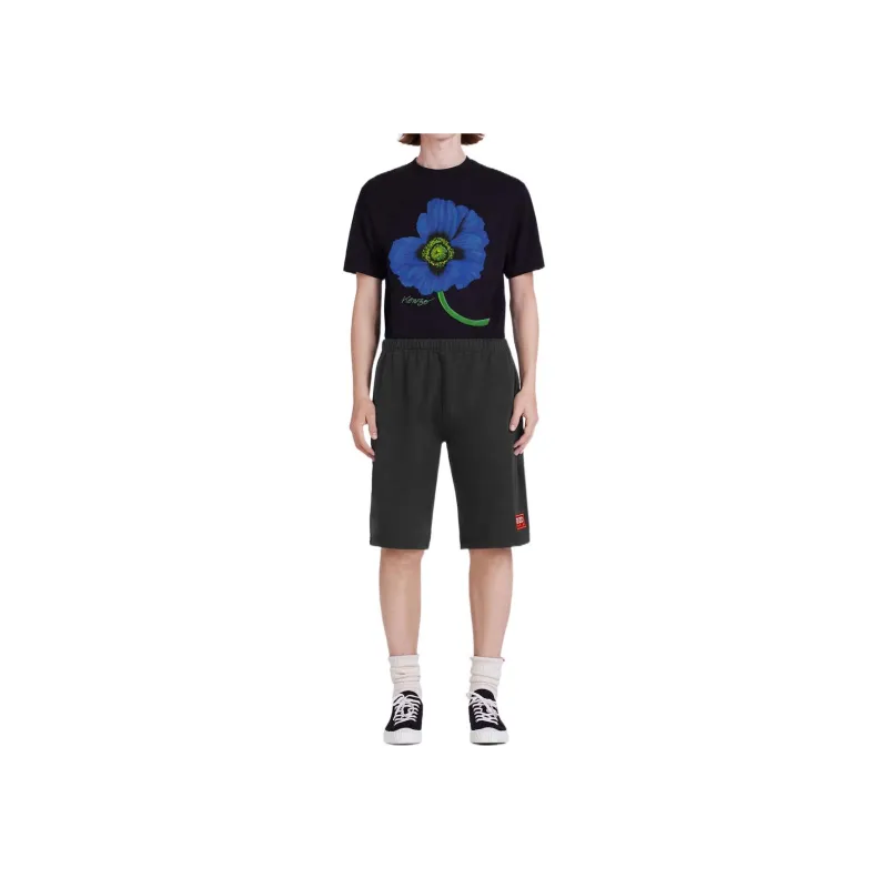 KENZO Logo-patch Cotton Shorts-2