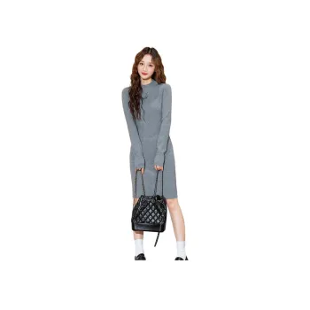 Tonlion Long Sleeved Dresses Women's Light Gray