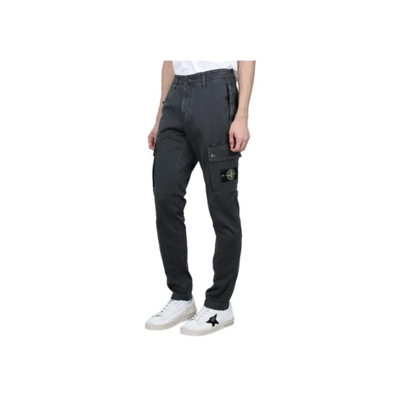STONE ISLAND Logo Patch Straight Leg Pants-4