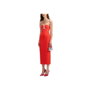 Self portrait Sleeveless Dress Women's Bright Orange