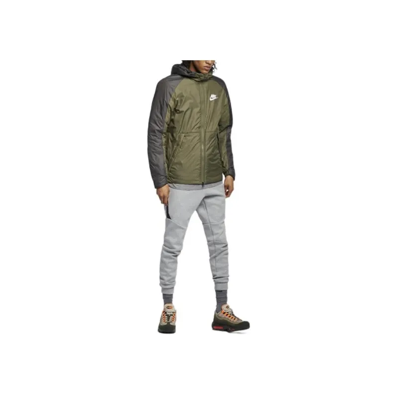 Nike Puffer Jackets Men Army Green-2