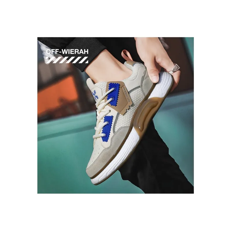 OFF-WIERAH Cushioned Wear-Resistant Breathable Impact-Resistant Height Increasing Mid-Top Casual Shoes Unisex-15