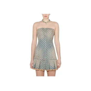 Misbhv Strapless Denim Mini Dress