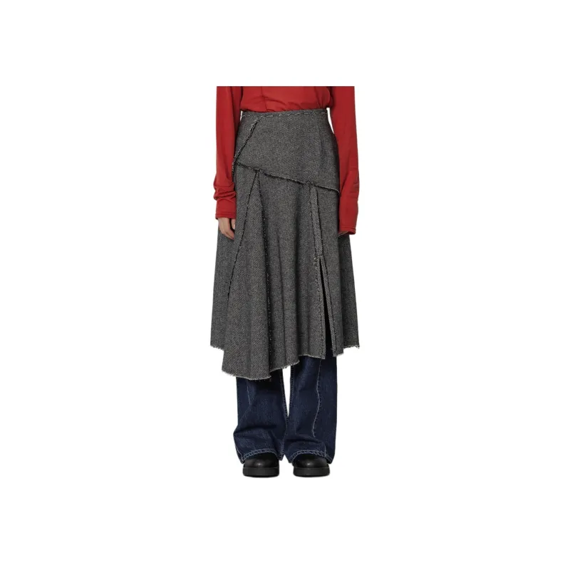 PUBLIC TOKYO FW24 Casual Long Skirt Women's Gray-0