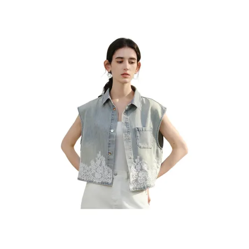 Yigu 빈티지 그린 여성 조끼