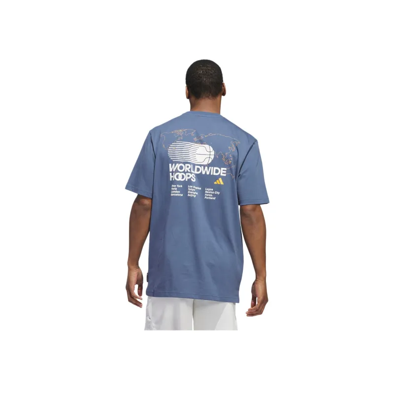Adidas Rldwide T Shirts Men Blue-2