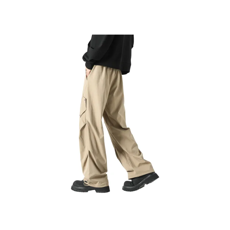HOKLV Casual Pants Unisex Greige-5