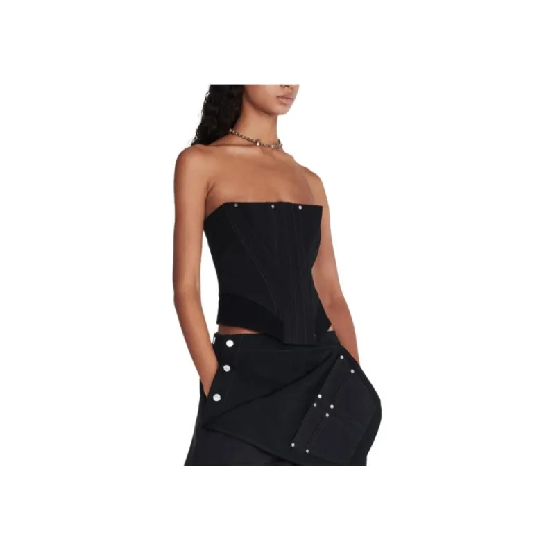DION LEE SS24 CONSTRUCT FEMME CORSET Strapless Top Women's Black-1