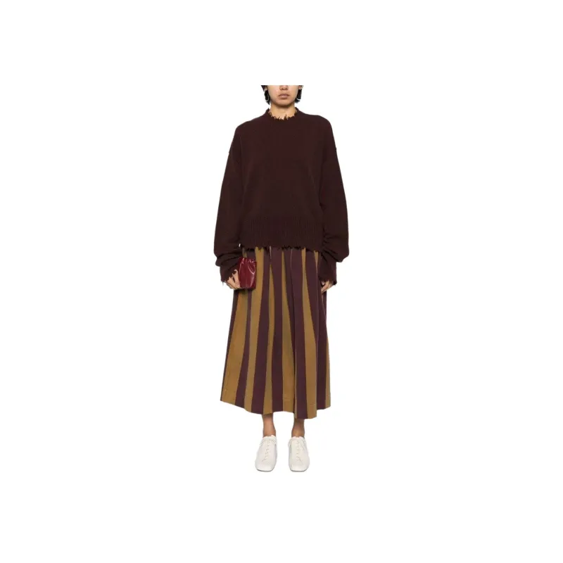UMA WANG Striped A line Midi Skirt-1