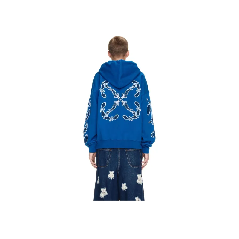 OFF WHITE Bandana embroidered Cotton Hoodie-1