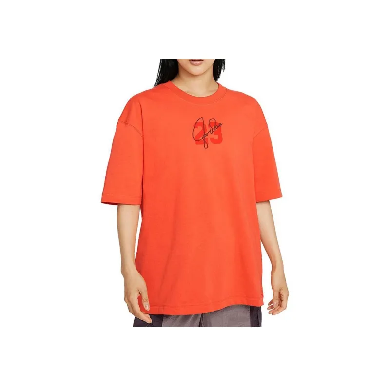 Jordan Drop Shoulder Sleeve T Shirt Women's Orange-2