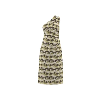 URBAN REVIVO Sleeveless Dress Women's Dark Brown Green Print