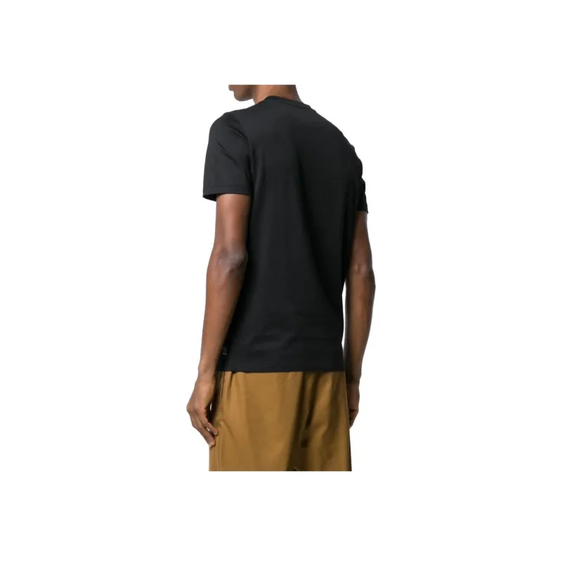 FENDI Red Eye Eyes Print Short Sleeved T Shirt Men's Black-2