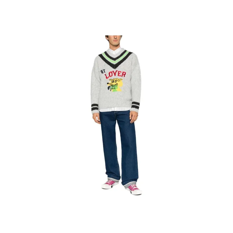 ERL Hurt Lover Varsity V Neck Jumper-1