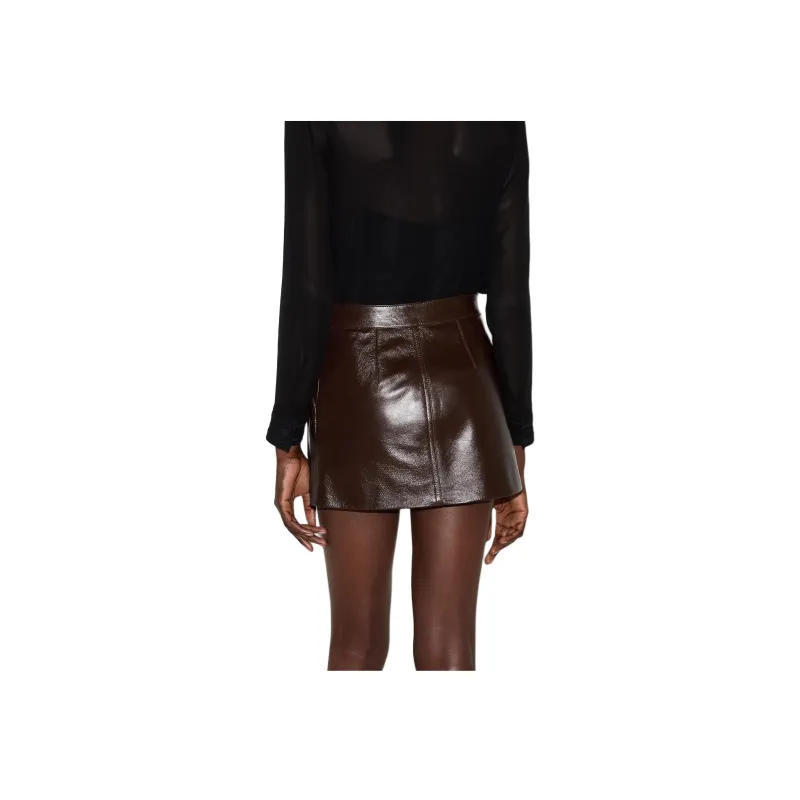 GUCCI Leather Mini Skirt-1