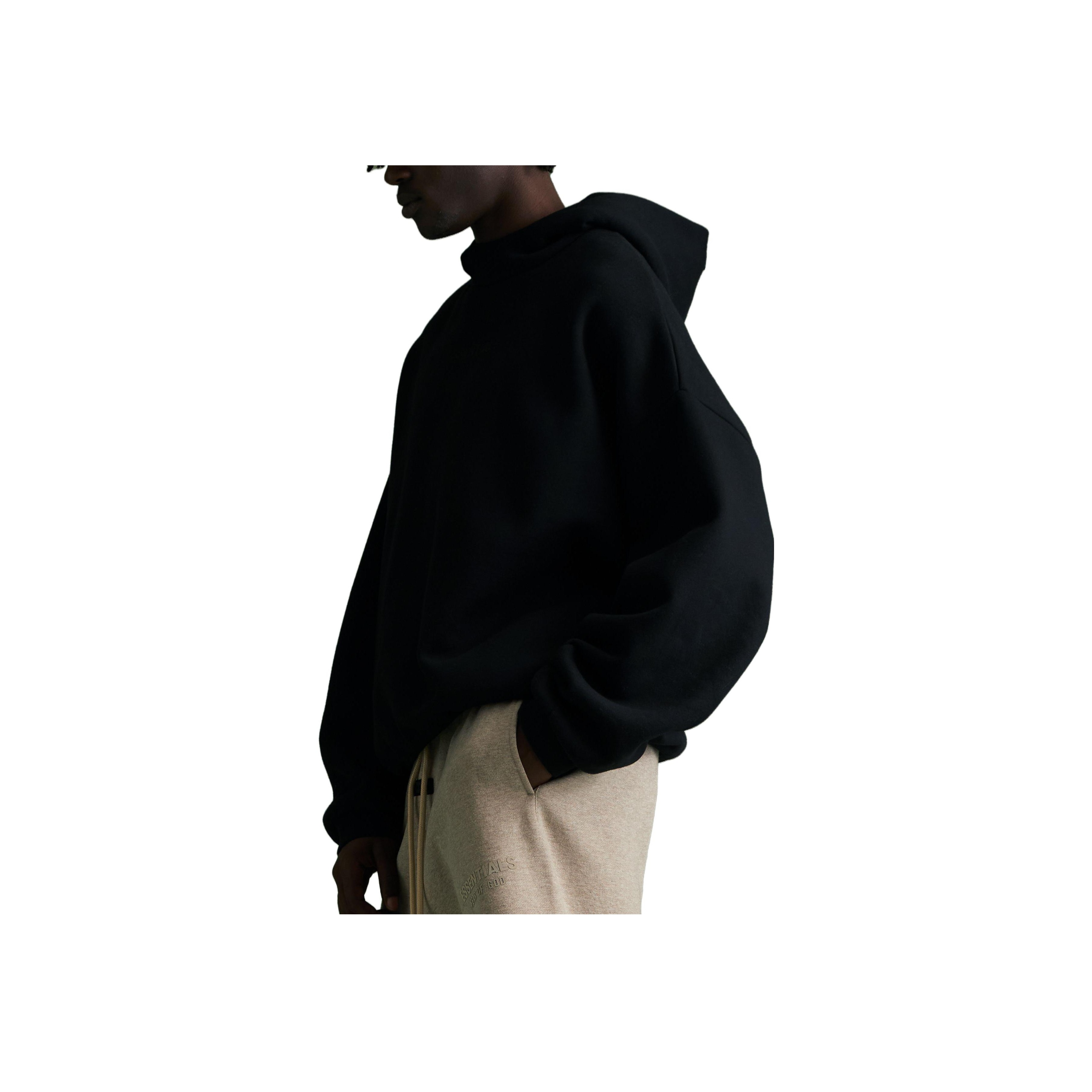 Fear of God Essentials FW23 Hoodie Jet Black L - POIZON