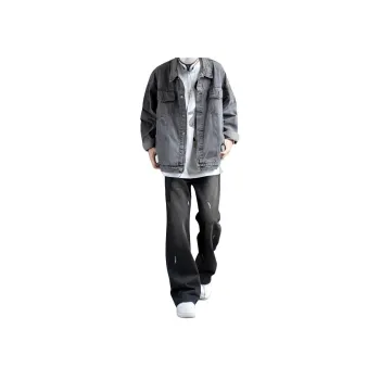 BEAR UNION Jeans Unisex Black Gray Tie Dye Color