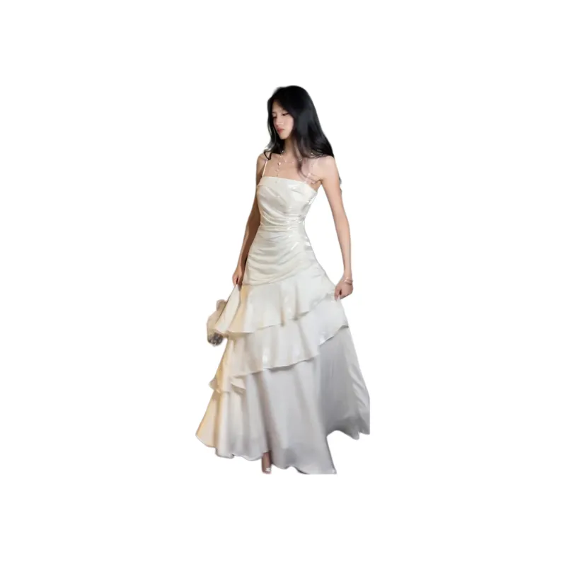 Mu Xiao Xin Slip Dresses Women's Beige-1