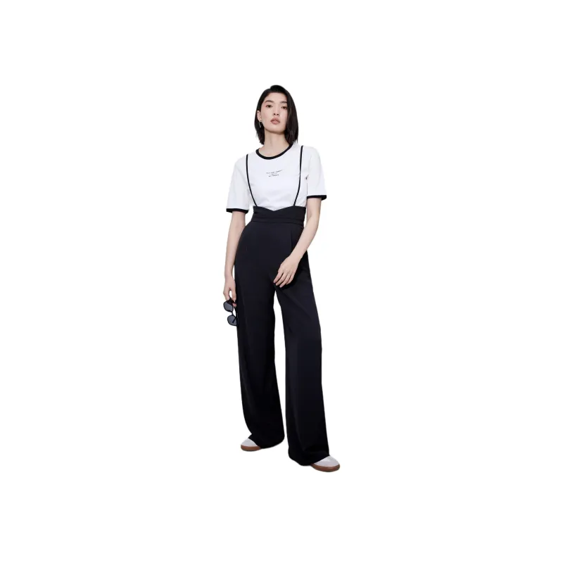 TKY SHOP Overalls Women's Simple Black-2