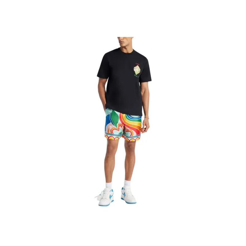 CASABLANCA Le Pouvoir Des Fleurs Silk Shorts-2