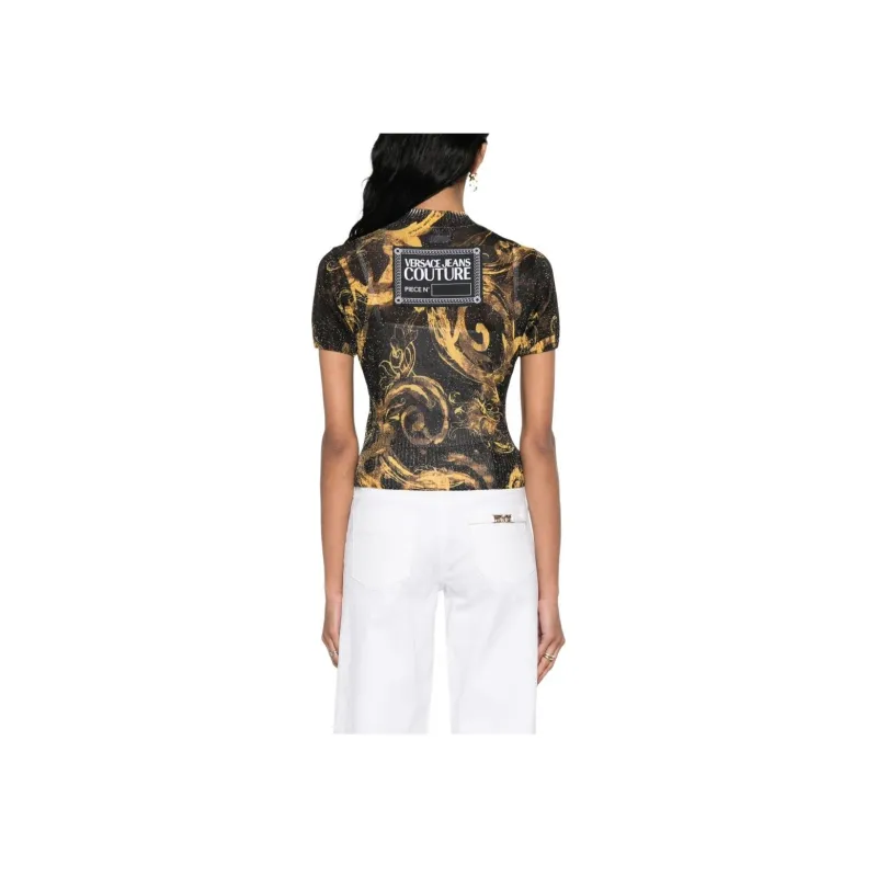 VERSACE JEANS COUTURE Barocco Printed Mock Neck Knitted Top-2