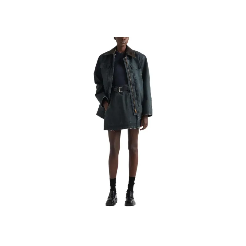 PRADA A line Denim Miniskirt-1