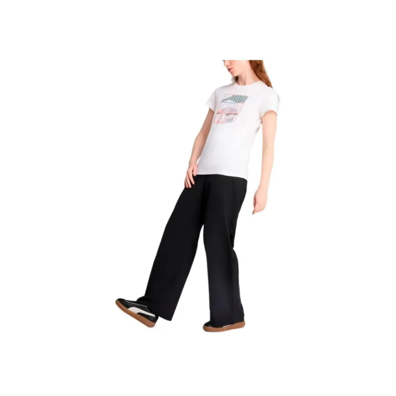 PUMA GRAPHICS SS25 Regular T Shirt Women's White Pink-2