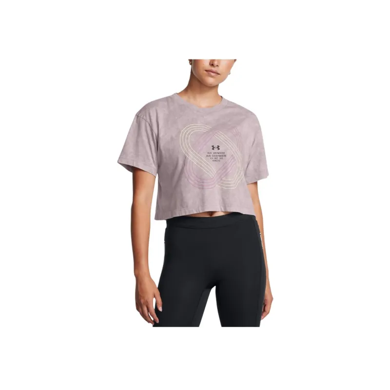 Under Armour Anywhere Drop Shoulder Sleeve T Shirt Women's Purple-2