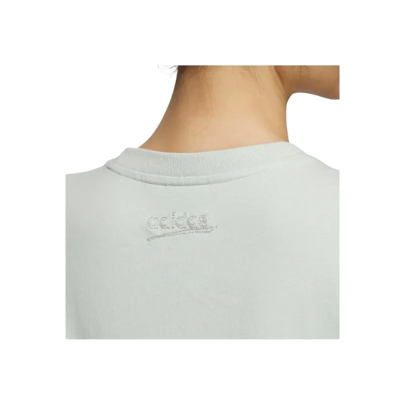 adidas originals Women's Lifestyle Logo Print Short Sleeve Tee Women's 'Linen Green'-5