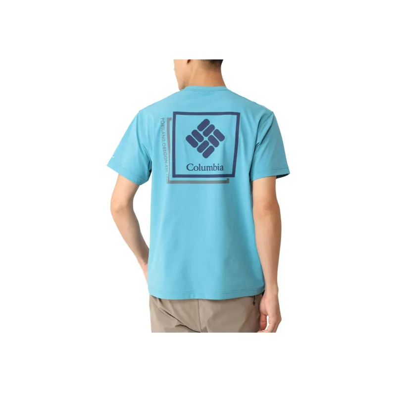 Columbia T Shirt Men's Blue Green-3
