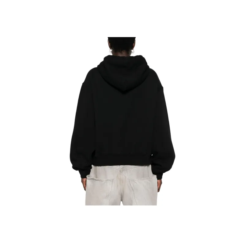 T By Alexander Wang Essential Terry Puff Paint Logo Hoodie Black-1