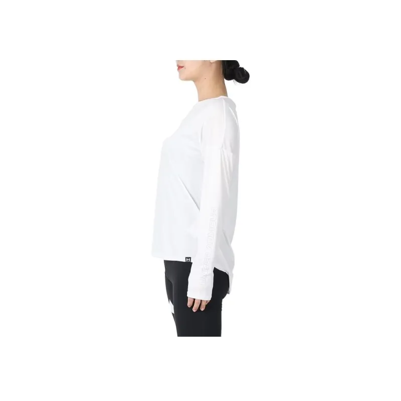 Under Armour Tech Drop Shoulder Sleeve T Shirt Women's White-3