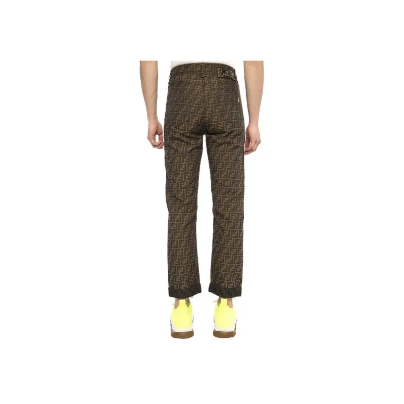 FENDI Pre Owned Zucca print Cropped Jeans-3