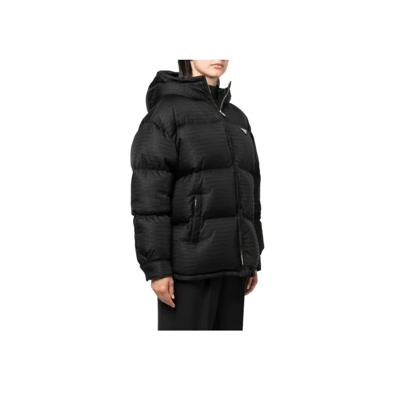 PRADA Zip Up Padded Jacket Black-3