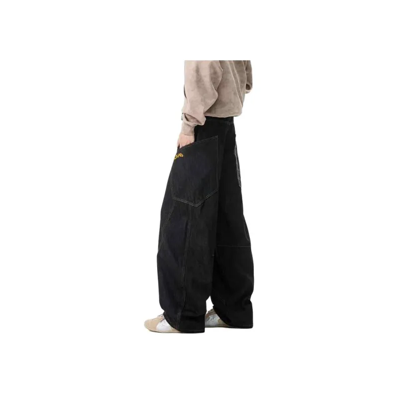 QOTRIOCK Jeans Men's Khaki Plaid-1