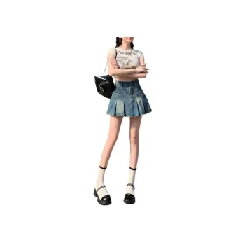 ZNZX Denim Short Skirts Women's Vintage Blue