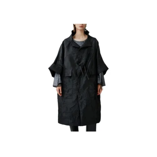 Contour 블랙 여성 트렌치 코트