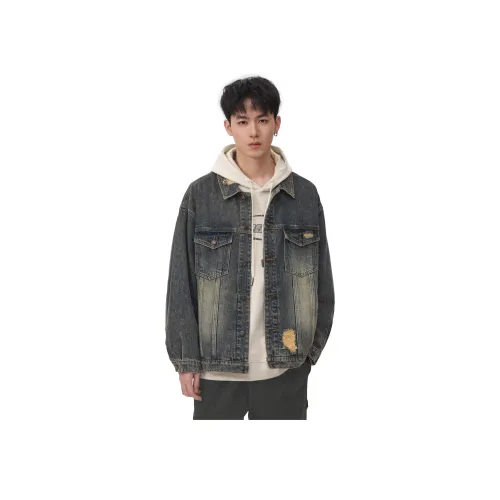 GWIT 스톤 밀 블루 데님 남성 데님 자켓