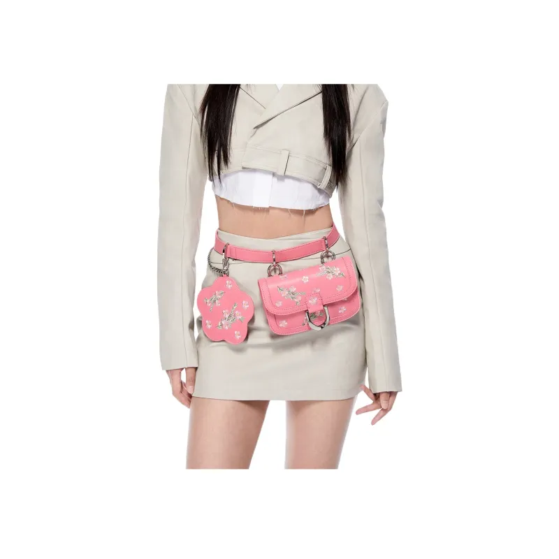 CHARLES&KEITH Glory Of Kings Collaboration Series PU Fanny Pack Small Size Women's Brown/Pewter Tin Gray/Black/Pink-18