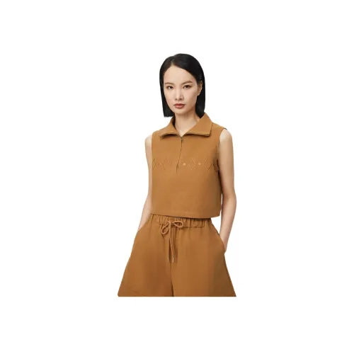 XUANZHIWU 우드 커피 여성 조끼