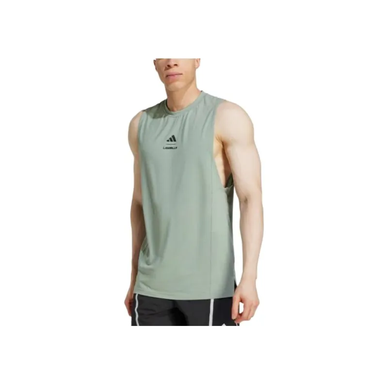 Adidas LES MILLS Tank Tops Men's Green-2