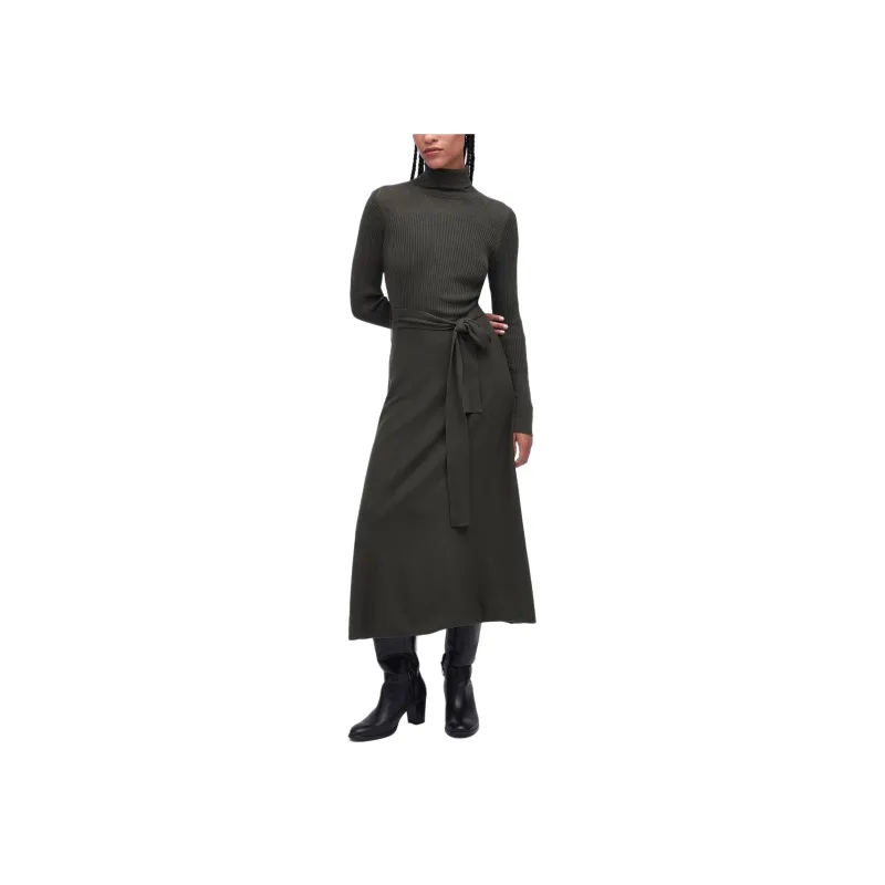 BARBOUR Laverne Midi Dress Long-Sleeved Dresses Women's Olive Green-1