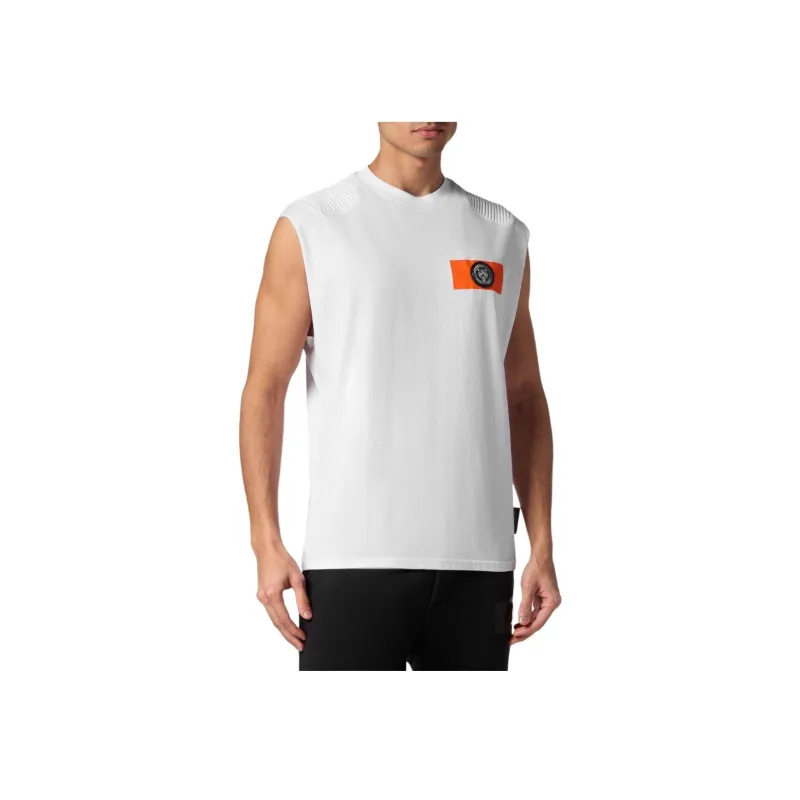 PLEIN SPORT Logo Patch Sleeveless T shirt-1