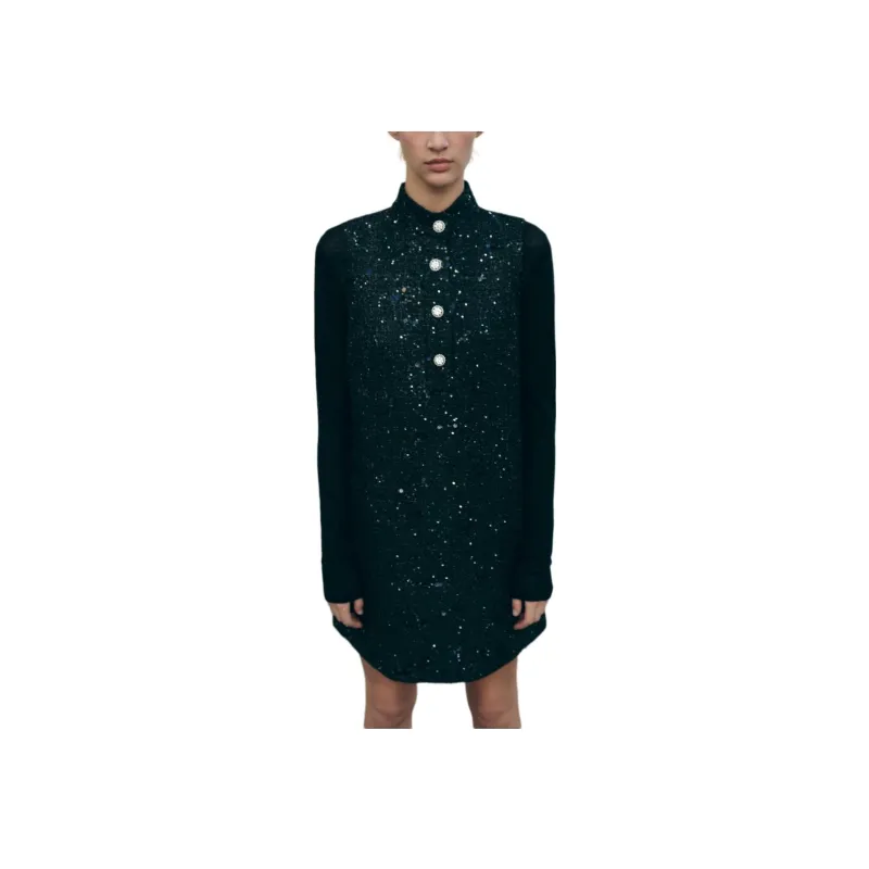 ZARA Sleeveless Dress Women's Black-4