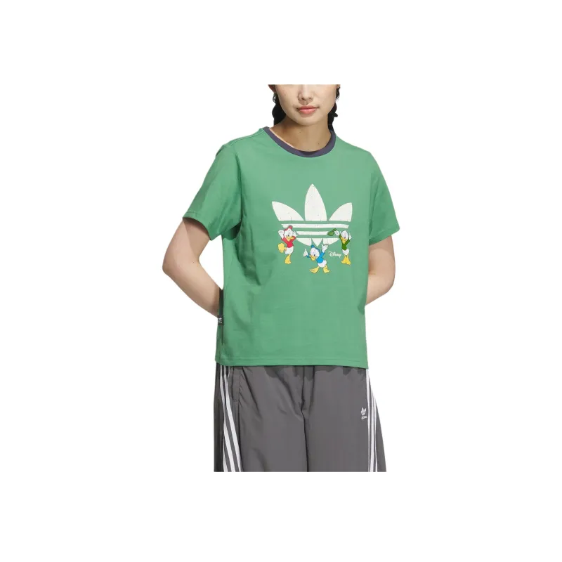 adidas X Disney Women'ss Print Sporty Short-Sleeve T-Shirt Green-1