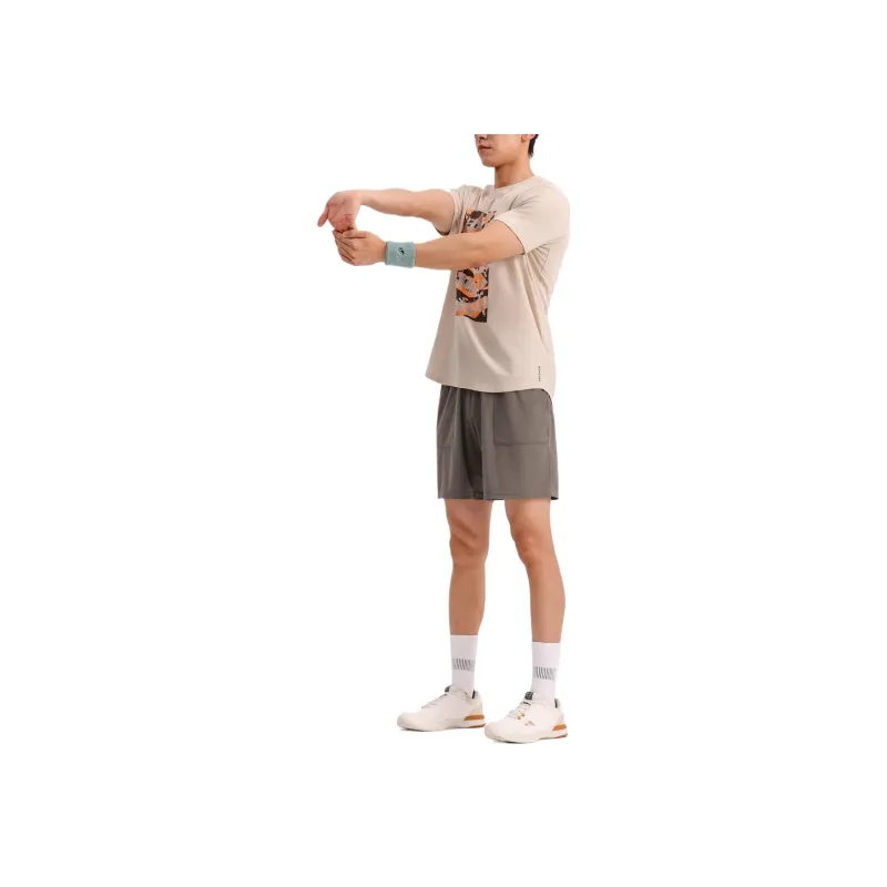 DECATHLON T Shirt Men's Light White Chalk Gray/Brown-1