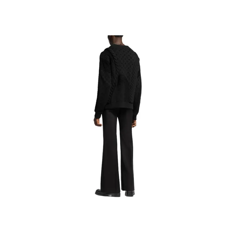 Lv Chunky Wool Blend Cable Cardigan-3