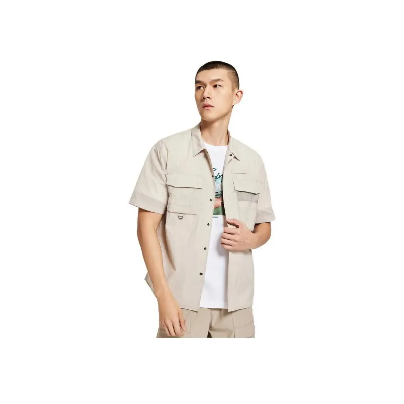 SEPTWOLVES Everyday Commute Solid Color Workwear Casual Short Sleeved Shirt Men's-1